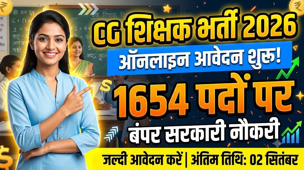 CG Vyapam Teacher Recruitment 2026 Apply Online for 1654 Posts