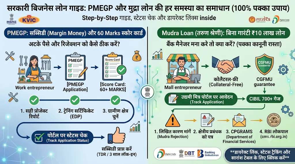 PMEGP Subsidy Claim Status Online Check Portal: Mudra Loan Bank Manager Reject Kar De To Kya Kare और PMEGP 60 Marks स्कोर कार्ड गाइड